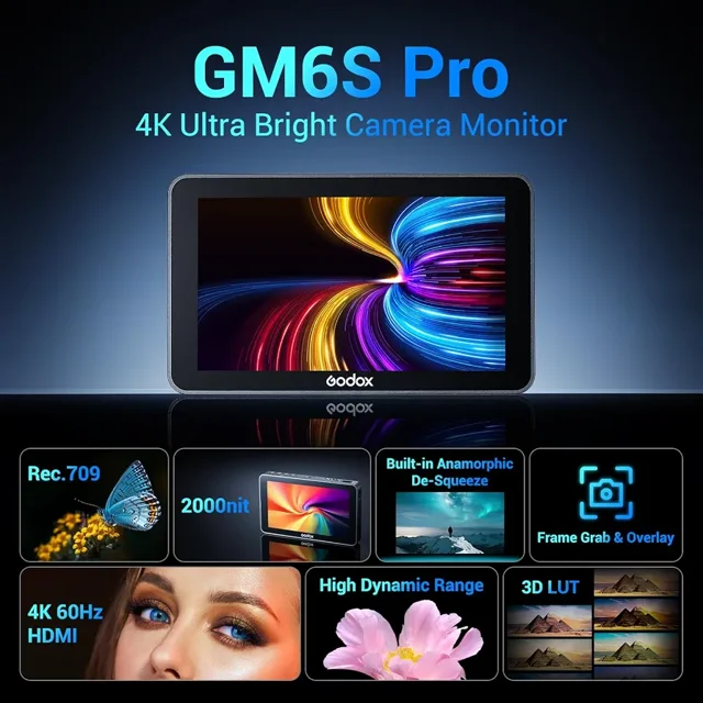 مانیتور فیلمبرداری مدل 4K touchscreen monitor GM6S pro new godox