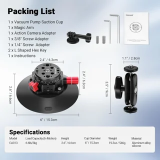 ساکشن NEEWER  Camera Suction Cup Car Windshield Dash for Camera/Action Camera/Phone
