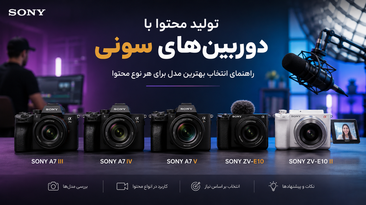 تولید محتوا با دوربین‌های سونی؛ راهنمای انتخاب بهترین مدل از Sony A7 III تا ZV-E10 II