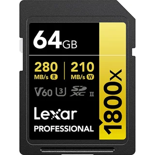 کارت حافظه لکسار Lexar 64GB Professional 1800x UHS-II SDXC