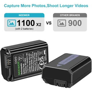 شارژر و باتری دوربین نیور NEEWER NP-FW50 2 PCS 1100 MAH FW50 BATTERY + DUAL USB CHARGER