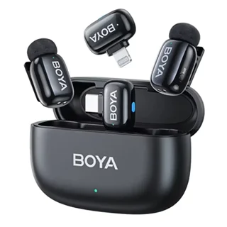 میکروفون یقه ای دو کاربره بویا مدل BOYA MINI2 01 COMBO رابط Type C و LIGHTNING
