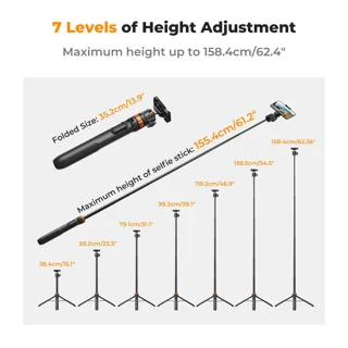پایه مونوپاد و سه‌پایه سلفی کی اند اف کانسپت مدل K&F Concept Selfie Stick Tripod