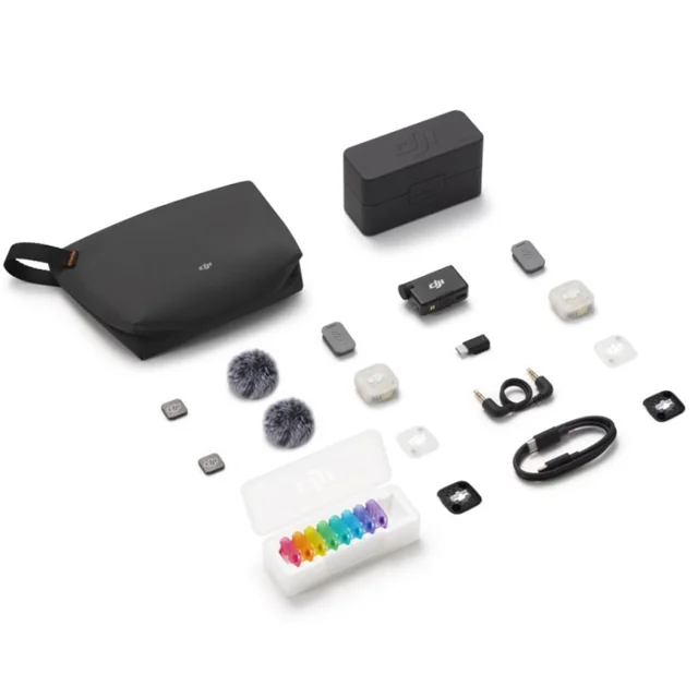میکروفون دی جی آی مدل Dji Mic Mini 2S/ دو کاربره/پک کامل /گیرنده موبایل و دوربین و کیس شارژ
